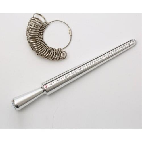 1 Pcs Professional Jewelry Tools Metal Ring Mandrel Stick Finger Gauge Ring Sizer Measuring UK/US Size For DIY Jewelry Size Tool