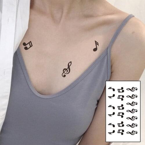 1pc Waterproof Music Note Temporary Tattoo Sticker on Ear Finger Bird Stars Line Streak Henna Tatto Flash Tatoo Fake for Women