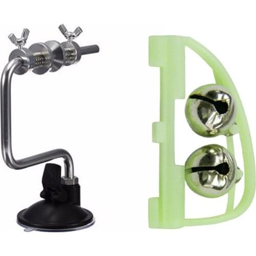 10Pcs Fluorescent Fishing Rod Pole Tip Clip Twin Bell & 1x Fishing Line Winder Reel Spool Spooler System Tackle Tool