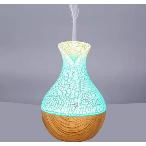 130ML Home Appliances Wood Vase Design Ultrasonic Atmosphere Moist Atmoizer 7 Colors Light USB Car Essential Diffuser Humidifier