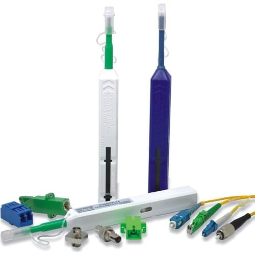 2PCS SC FC ST LC MU One Click Cleaner 2.5mm 1.25mm Fiber Optic Cleaner Cleaning Pen Tool 2 in 1