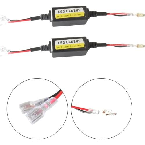 2Pcs Anti-Flicker Harness Bulbs Resistor Decoder Error Free Canbus Wiring Decoder Adapter H1 H3 PS LED Headlight Decoder Canbus