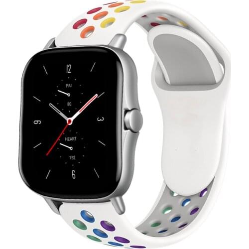 20mm/22mm Silicone band For Amazfit GTS/2/2e/GTS2 Mini/GTR 42mm/47mm/GTR2/2e/stratos 2/3 Sport Watch Bracelet Amazfit bip strap