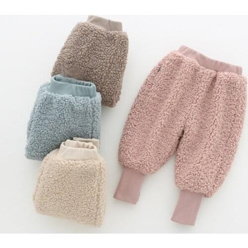 2019 childrens autumn and winter new baby childrens pants childrens warm pants childrens Plush pants