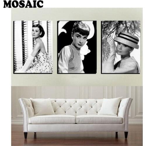 3 Piece,sale diamond Painting black and white Pretty woman wall painting diamond Embroidery icon Mosaic diamond Pattern decor