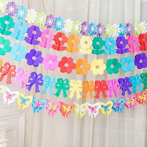 3M DIY Paper Flags Garland Floral Bunting Banners Kids Birthday/Wedding Party Decoration Supplies Childs Room Decor 5ZSH766