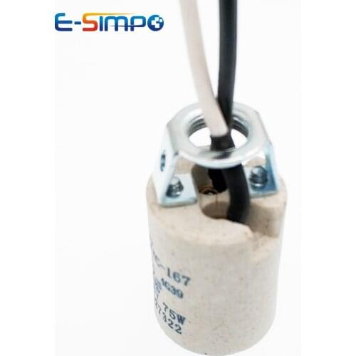 10pcs E14 LED Lamp Socket E14 Lamp holder with bracket Ceramic Base Socket Adapter with 10cm silicone long UL