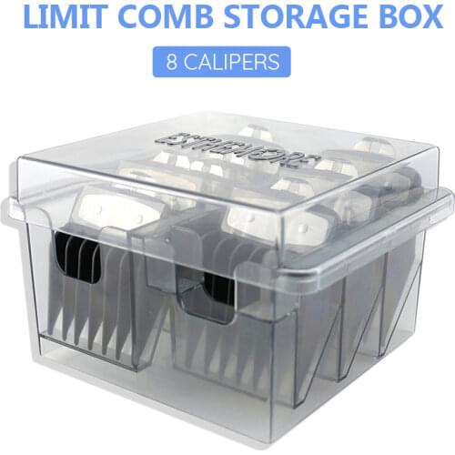 8 Caliper Guide Combs Storage Box Barber Accessories Electric Hair Clipper Organizer Case Salon Hairdresser Tool Limit Comb Case