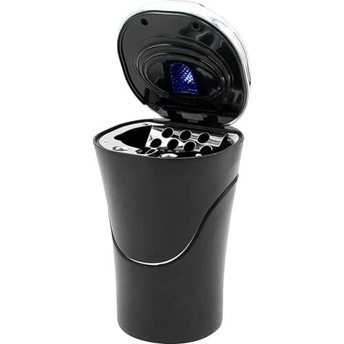 Auto Ashtray with LED Light Portable Lighter Ashtray Smokeless Smoking Stand Cylinder Convenient Multifunctional Car Ashtray