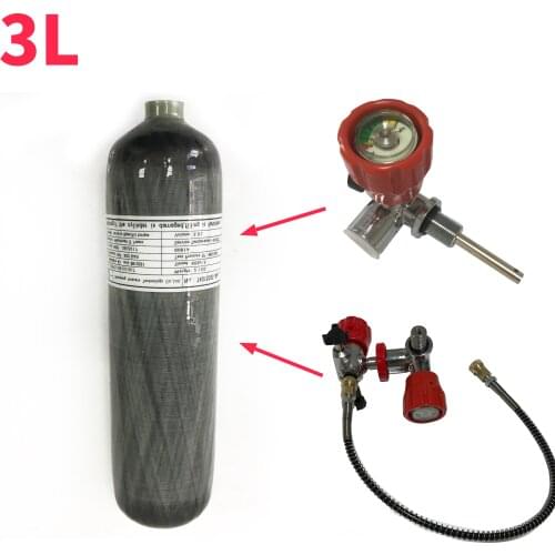 Acecare Pcp Paintball Tank 3L 300Bar Pcp Tank Carbon Fiber Cylinder Valve Scuba Cylinder Tank Gauge Compressed Airforce Condor