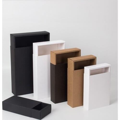 White Black Jewelry Handmade Soap Packaging Boxes For Wedding Party Candy Kraft Paper Drawer Gift Box