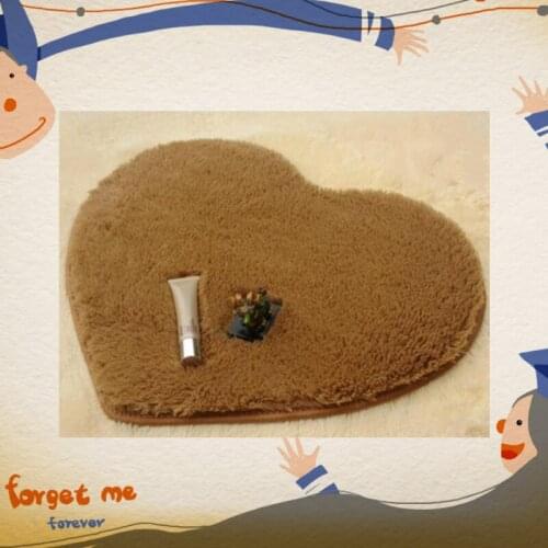 Free Shipping Khaki Heart-shaped Carpet Bathroom Floor Mat Wedding Decor Doormat Absorbent Non-Slip Prayer Mats Love Home