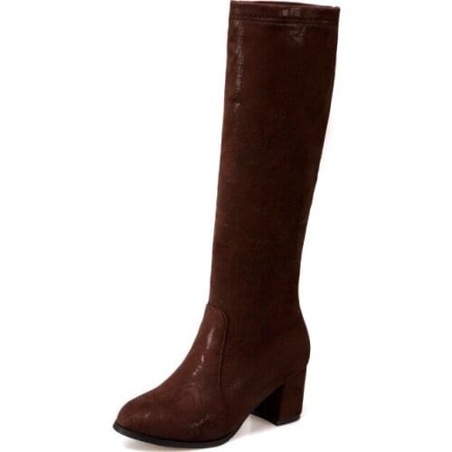 Big Size Long barrel over knee, thin boot, pointed thick middle heel, high barrel boot