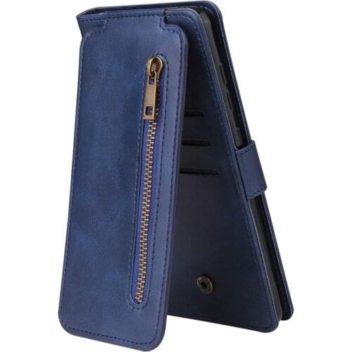 Poco M3 Pro 5G Multifunction Zipper Wallet Case for Xiaomi Pocophone M3 M 3 Retro Flip Leather Case Mi Poco M3 3M Pro Cover