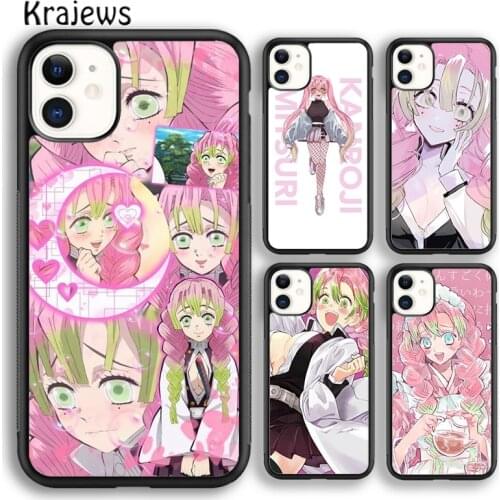 Krajews Mitsuri Kanroji Kimetsu no Yaiba Phone Case For iPhone 5s SE 6s 7 8 plus X XS XR 11 12 pro max Samsung Galaxy S8 S9 S10
