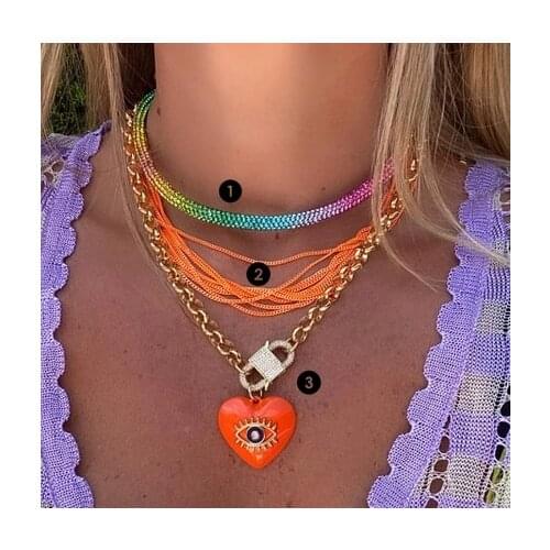 New soraia camargo bling cubic zirconia spiral buckle pendant Choker chain Carabiner necklace women gifts Punk Statement Jewelry