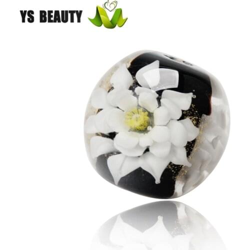 Lotus coloured glaze beads hand beads lamp worker glass beads bracelet bracelet girls string small jewelry coloured glaze hairpi