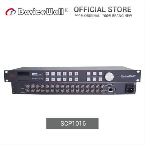 Devicewell SCP1016 16-CH HD 3D SD Signal Transmission Automatic Equalization Clock Recovery Seamless16x16 Matrix Switcher