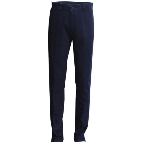 New Blue Jeans For Mens Regular Fit Casual Stretch Denim Business Fashion Thicken Denim Trousers Fleece Brand Pants Blue New