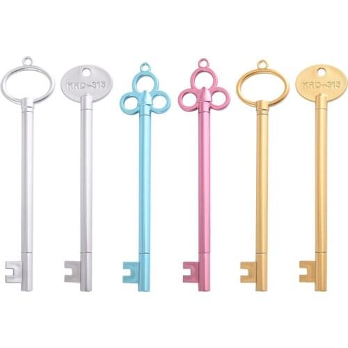 6pcs Unlocking Key Gel Pen for Writing 0.5mm Ballpoint Black Color Ink Roller Ball Pen Novelty Stationery Office School A6930