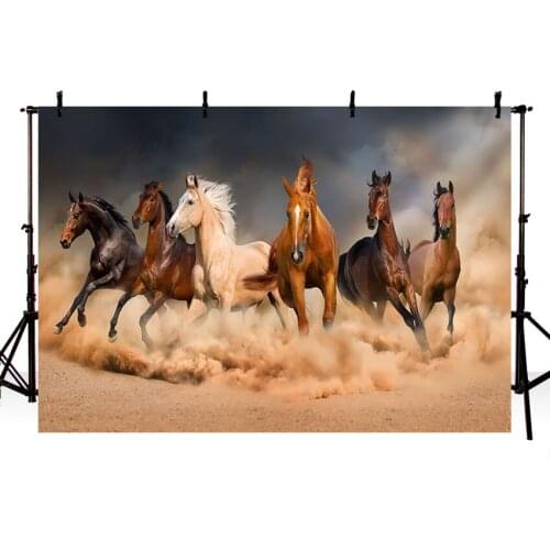Horses Speeding Racing Wall Photography Backgrounds Photographic Customization Customize Backdrop for Photo Studio LV-1003