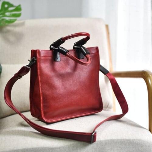Fashion art retro Genuine leather ladies handbags leisure luxury natural real cowhide daily weekend outdoor shoulder bag