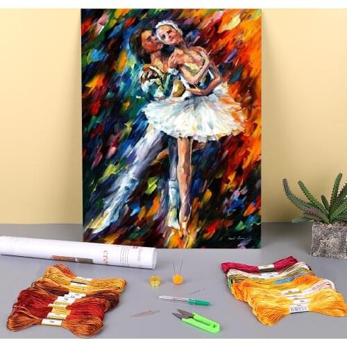 Classical Dance Pre-Printed 11CT Cross Stitch Set DIY Embroidery DMC Threads Sewing Needlework Handicraft Hobby Jewelry Design