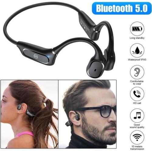 2020 New Bone Conduction Headphones Bluetooth 5.0 Wireless Ear Hook Earphones Sweatproof Waterproof Sport Earphones Earbuds