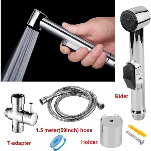 Ass Cleaner Bidet Sprayer Bathroom Toilet Shattaf T-adapter 1.5 meter Hose Shower Anal plug enema nozzle culo grifo douchette wc