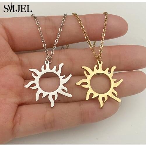 Fashion Sun Necklaces & Pendants Gold Stainless Steel Exquisite Necklace Jewelry For Women Girl Jewelry Birthday Gift bijoux
