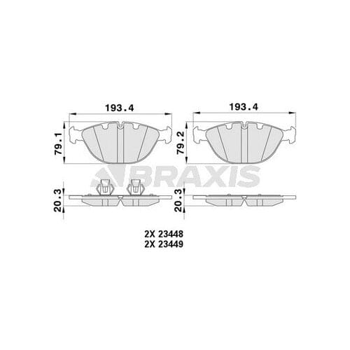 FRONT BRAKE BALATASI BMW X5 4.6Is 02 34112180420 BRAXIS AA0445
