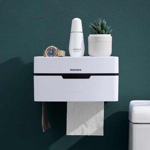 Plastic Punch Free Toilet Paper Holder Creative Waterproof Tissue Box Household Bathroom Storage Box Bathroom Accessories