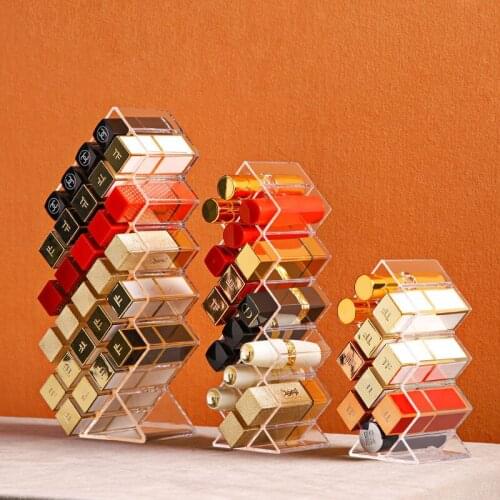 10/16/28 Grids Transparent Lipstick Storage Box Acrylic Makeup Organizer Cosmetic Shelf Desktop Bathroom Lip gloss Display Stand
