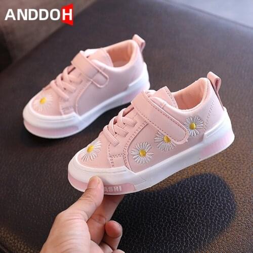 Size 21-30 Children Wear-resistant Sneakers Girls Hook Loop Anti-slippery Sneakers Baby Casual Toddler Shoes with Breathable
