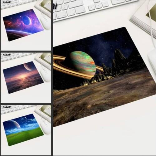 XGZ Print Grass Greens Sky Planetss Pace Clouds Resin Rubber Mouse Pad Desktop MousePad for Home Decor / Coaster / Office