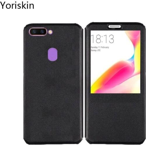 Luxury Window View Function Protective Phone Cover For Oppo R15 Card Holders Book Case For Oppo R15 Wallet Flip PU Leather Case