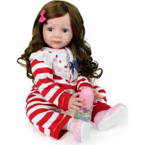 60cm Reborn Silicone Girl lol toys Reborn Dolls Toys doll 24inch doll modeling vinyl newborn princess toddler play house toys