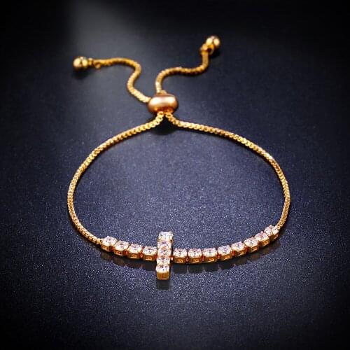 New fashion Cubic Zirconia Cross Tennis Bracelets High Quality Crystal Adjustable Bracelet for Women Jewelry 2020 trend