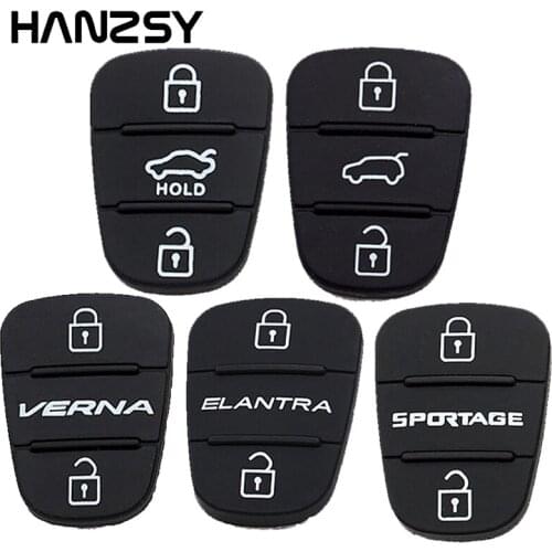 3 Buttons Rubber Button Pad For Hyundai Solaris Accent Tucson l10 l20 l30 Kia Rio sportage Ceed venga Folding Remote Key Shell