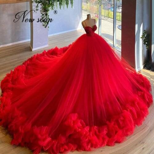 Beaded Evening Dresses Red Carpet Dresses 2021 Very Puffy Formal Robe De Soiree Middle East Prom Dress Long Dubai Party Gowns