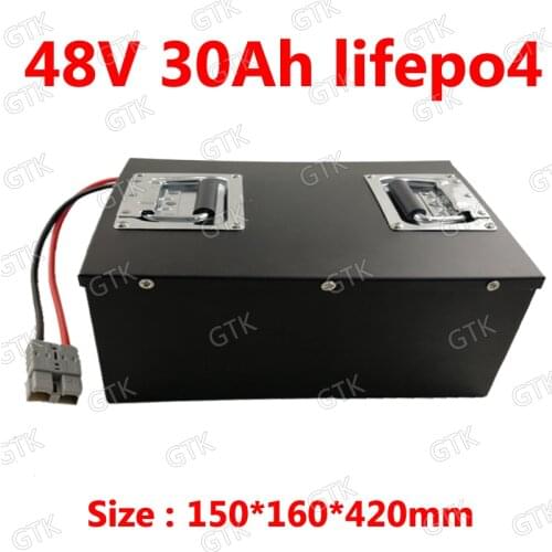 Waterproof 48V 30AH LiFePO4 battery with BMS rechargeable battery for 750w 2000w Inverter bike e scooter bicycle + 5A charger