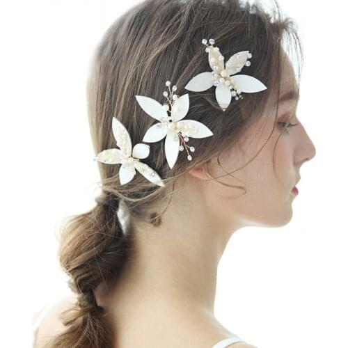 NiuShuya New Women Girls Hair Clips Flowers Wedding Hairpins Nice Fashion Elegant Adult Accessories Headwear