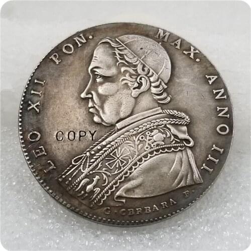 1825 B III Italy PAPAL STATES Silver Scudo Leo XII COPY