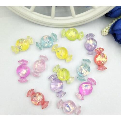 20pcs mixed cute resin candy gummy Glitter Kawaii Set for Crafts Making,Convex circular DIY, Phone Decoration mix