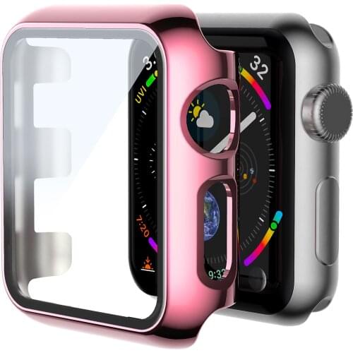 360 Edge Full Screen Color Bumper Cover For Apple Watch 6 SE 5 4 3 2 40MM 44MM Case For iWatch SE 6 5 42MM Protector Apple Watch