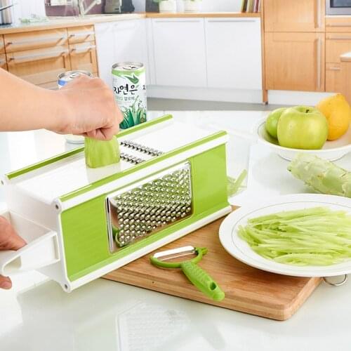 4 Side Multifunctional Vegetable Slicers Cutter With Container Fruit Carrot Slicer Salad Maker Vegetable Tools