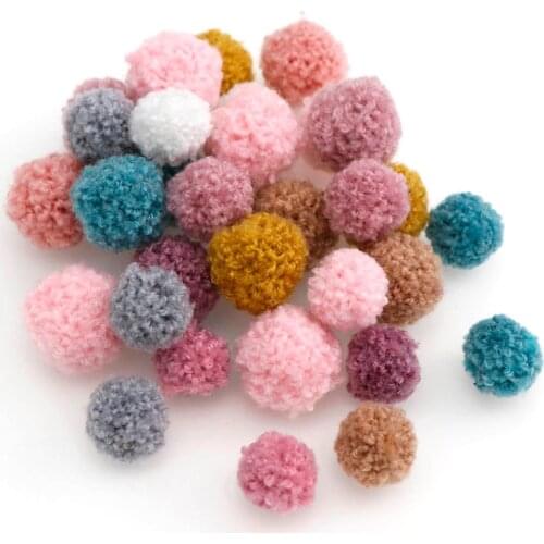 50pc New 15/20mm Mix Color Polyester Wool Soft Ball Pompoms Ball Crafts DIY Wedding Party Home Decor Craft Supplies