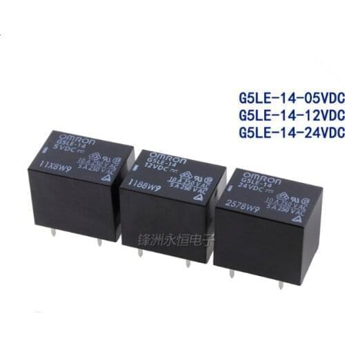 Free Shipping 10PCS 100% new original Relay DIP5 G5LE-14-5VDC G5LE-14-12VDC G5LE-14-24VDC 10A 250VAC 5PIN