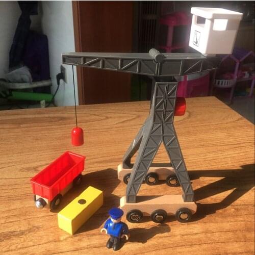Free shippingWooden Track Accessories Cranes Train Track Accessories Compatible with Train truck Toy Construction Models