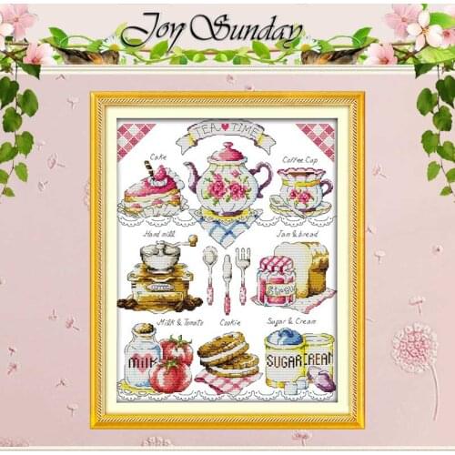 Tea Time (2) Patterns Counted Cross Stitch 11CT 14CT Cross Stitch Set Wholesale Chinese Cross-stitch Kits Embroidery Needlework